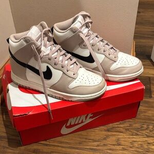 Nike High-Top Sneakers in White and Gray